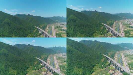 山间的高速公路航拍高清在线视频素材下载