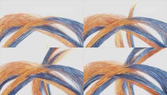 蓝色与橙色交错的流动感线条高清在线视频素材下载