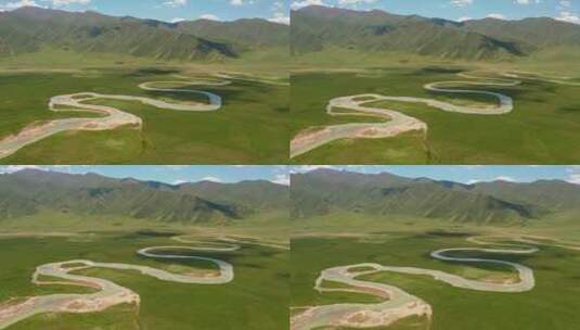 中国新疆巴音布鲁克草原风景高清在线视频素材下载