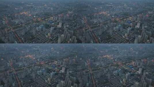 西安城市风光航拍西安夜景夕阳下的城市高清在线视频素材下载