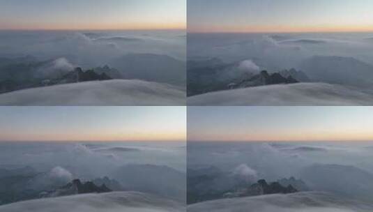 白云山雪景云海山峰航拍高清在线视频素材下载