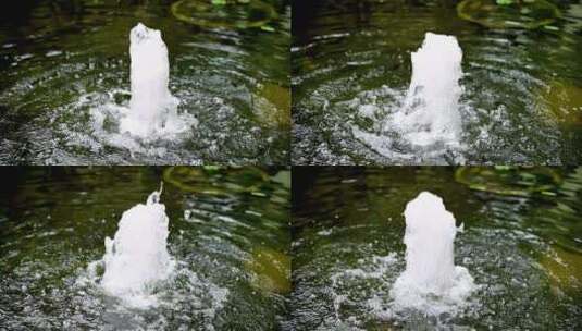 喷泉观赏水池高清在线视频素材下载