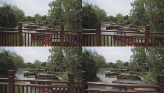 杭州西溪国家湿地公园周家村码头高清在线视频素材下载