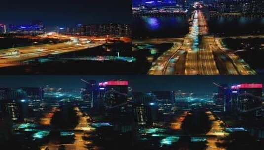 竖屏广州夜景交通高清在线视频素材下载