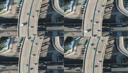 城市航拍济南城市高架桥交通竖屏航拍高清在线视频素材下载