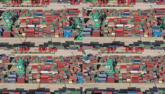 商业港口集装箱区航拍高清在线视频素材下载