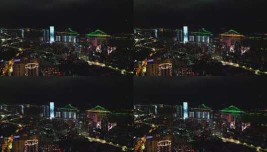 城市航拍湖北宜昌城市夜景万家灯光高清在线视频素材下载