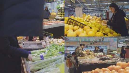 4K商场超市蔬菜水果-超市购物高清在线视频素材下载