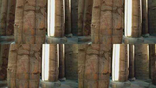 卢克索神庙中的石柱高清在线视频素材下载