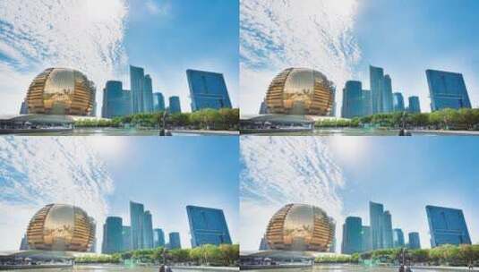 杭州城市阳台大金球延时摄影高清在线视频素材下载