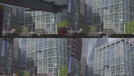 银行大楼的倾斜拍摄高清在线视频素材下载