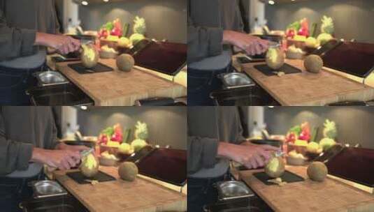 剥土豆的女性手高清在线视频素材下载