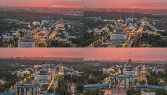 航拍莫斯科城市建筑景观高清在线视频素材下载