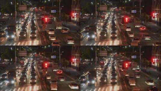 夜晚城市道路车流高清在线视频素材下载