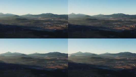 清晨乡村大地火山群高清在线视频素材下载