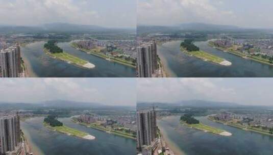 4K航拍湖南沅江岛屿自然风景视频高清在线视频素材下载