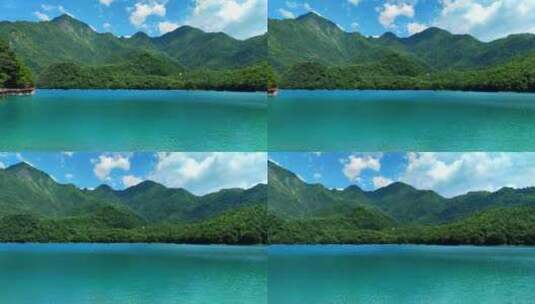 绝美湖光山色空镜，碧蓝的湖泊，青山环绕高清在线视频素材下载