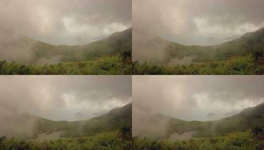 草场浓雾海岛高清在线视频素材下载