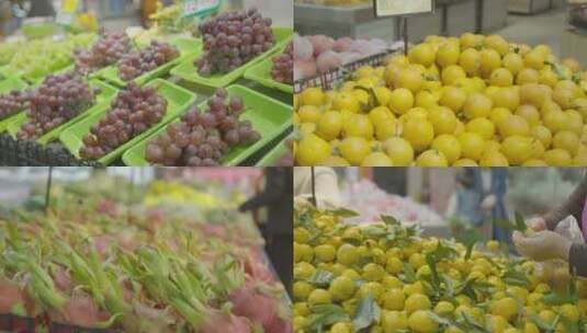 超市水果 大型超市 逛超市 新鲜水果高清在线视频素材下载