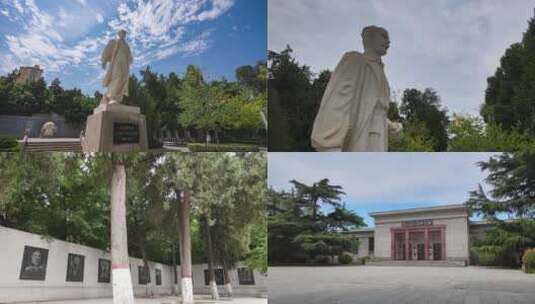 白求恩墓 白求恩纪念馆 白求恩雕像高清在线视频素材下载