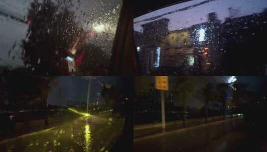 雨夜下班孤独伤感街道素材高清在线视频素材下载