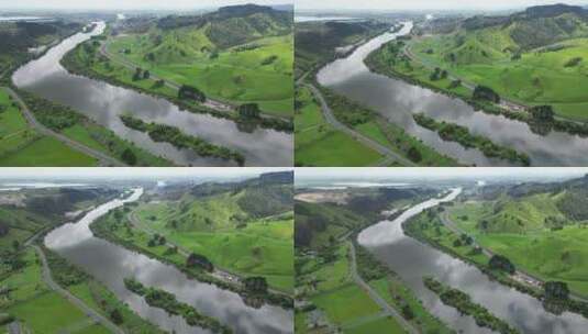 新西兰河流风光森林公路高清在线视频素材下载