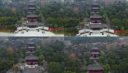 广元皇泽寺景区航拍风景高清在线视频素材下载