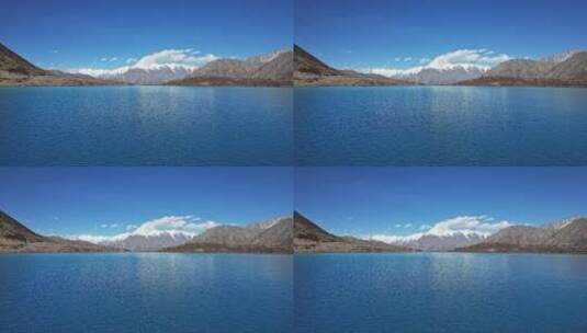 湖泊和雪山航拍高清在线视频素材下载