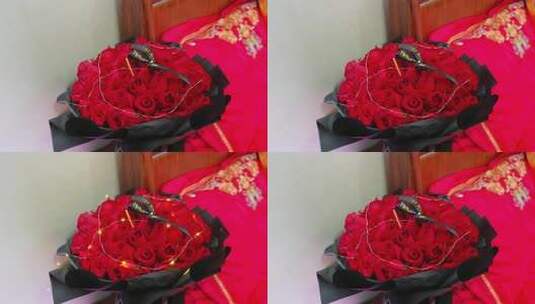 结婚时的玫瑰花束高清在线视频素材下载