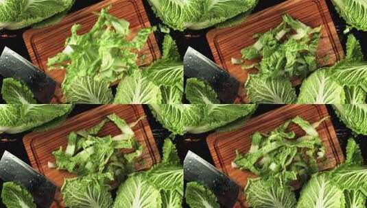 洗白菜切白菜高清在线视频素材下载
