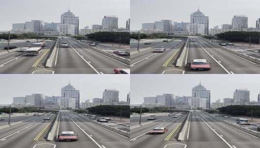 竖拍香港立交桥车流高清在线视频素材下载