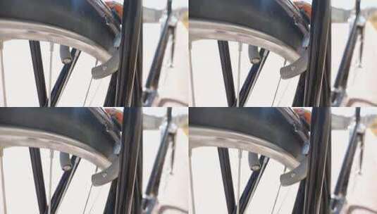 老式自行车车锁高清在线视频素材下载
