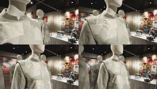 服装 布艺 设计 展览 面料 棉麻 拼接高清在线视频素材下载