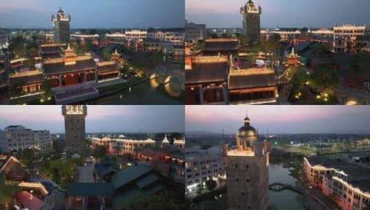 美丽湛江赤坎老街建筑夜景高清在线视频素材下载