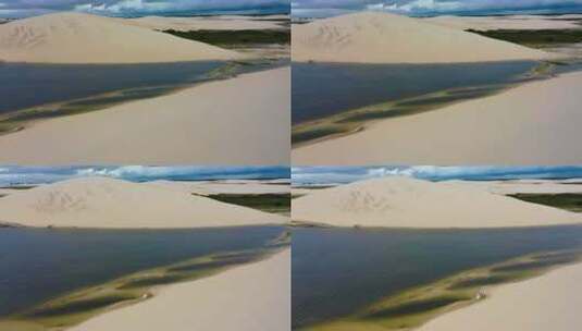 巴西东北部天堂的沙丘山脉和雨水泻湖。高清在线视频素材下载