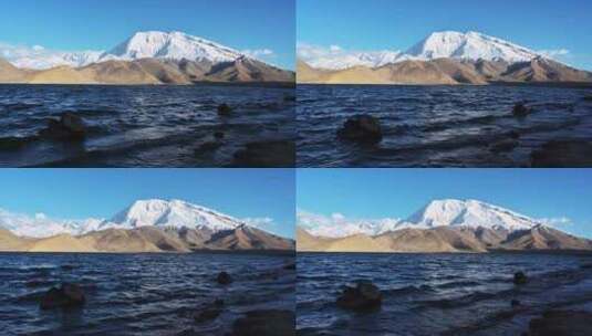 4K新疆喀什帕米尔高原慕斯塔格峰祖国边疆高清在线视频素材下载