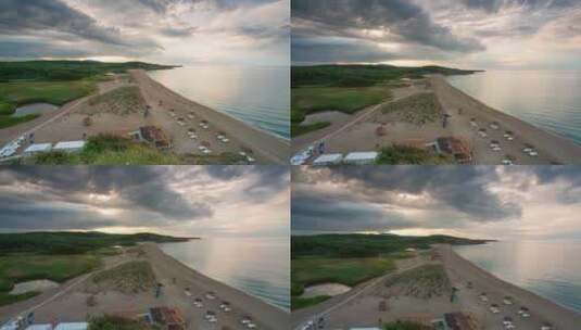 日落时空旷的荒野海滩高清在线视频素材下载