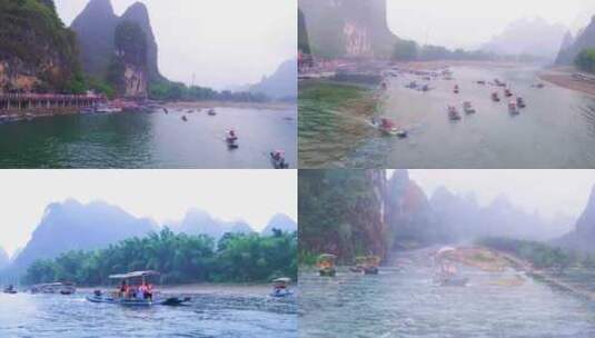 桂林遇龙河坐船高清在线视频素材下载