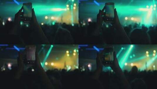 音乐演唱会派对手持智能手机摇滚Dj生活方式高清在线视频素材下载