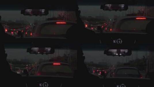 上海车水马空街道空镜车里跟拍高清在线视频素材下载