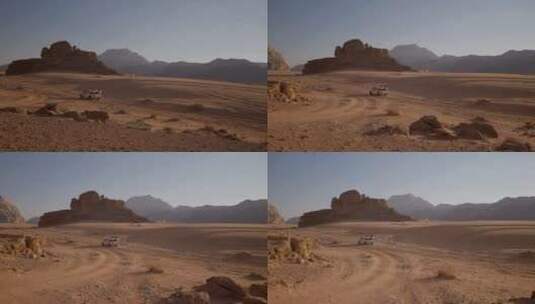 瓦迪朗姆沙漠旅游越野路高清在线视频素材下载