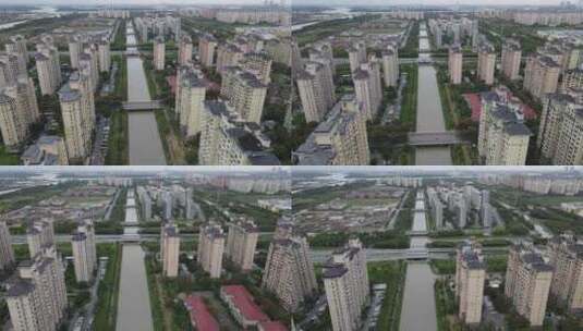 上海浦江瑞和城街区小区闵浦小区航拍高清在线视频素材下载