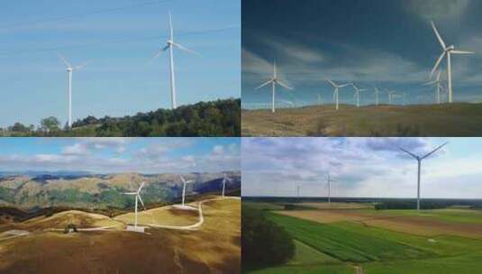 【合集】荒野高山上的风能发电机高清在线视频素材下载