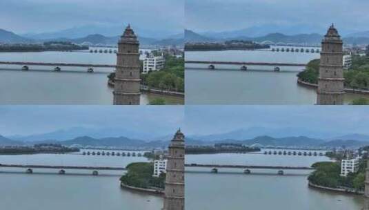 潮州龙湫宝塔航拍高清在线视频素材下载