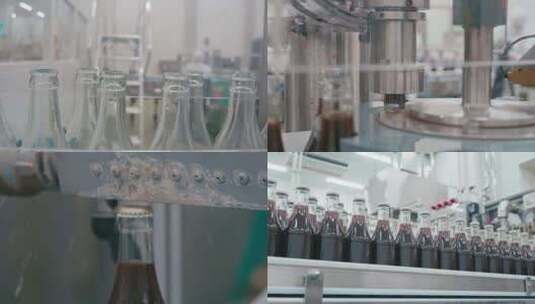 酱油醋生产车间灌装视频高清在线视频素材下载