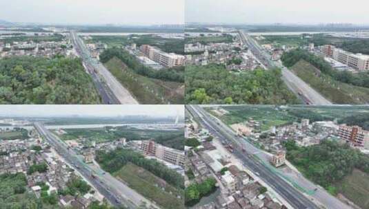 中国江门市新会区小冈大桥双水大道高清在线视频素材下载