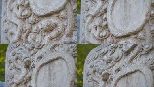 中国龙汉白玉石雕像高清在线视频素材下载