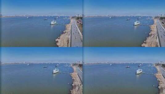 九江长江大桥航拍高清在线视频素材下载