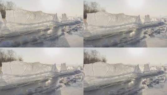 北京怀柔水库冬季风光视频高清在线视频素材下载