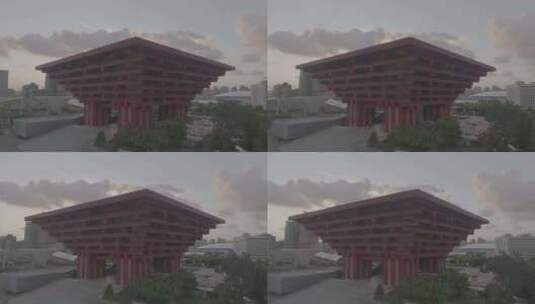 中华艺术宫航拍高清在线视频素材下载
